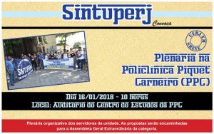Uerj - Plenária na Policlínica Piquet Carneiro (PPC) @ Auditório do Centro de Estudos da PPC