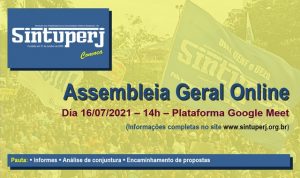 SINTUPERJ CONVOCA: Assembleia Geral Extraordinária Online @ Plataforma Google Meet