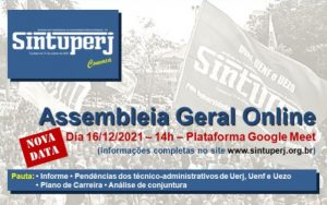 SINTUPERJ CONVOCA: Assembleia Geral Extraordinária Online @ Plataforma Google Meet