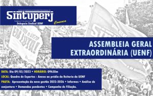 SINTUPERJ CONVOCA: Assembleia Geral Extraordinária (Uenf) @ Quadra de Esportes - Anexa ao prédio da Reitoria da UENF