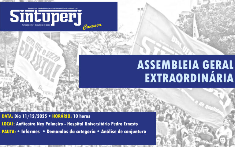 Assembleia dos técnicos da Uerj, dia 11/12, às 10h