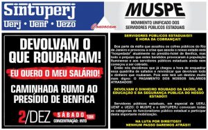 Sintuperj e Muspe convocam: Ato “Devolva o que roubaram! Eu quero o meu salário”