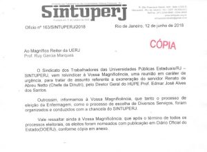 Sintuperj reivindica reunião com reitor sobre exoneração de chefia da Dinutri