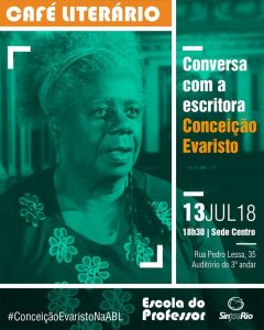 SinproRio recebe Conceição Evaristo no Café Literário