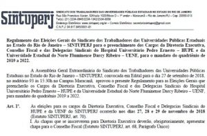 Regulamento das Eleições Gerais do Sintuperj