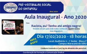 PRÉ-VESTIBULAR SOCIAL INFORMA: Aula Inaugural adiada para o dia 17/02, às 18 horas