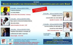 LPP/Uerj e Programa Desenvolvimento e Educação Theotonio dos Santos promovem seminário virtual sobre o mundo do trabalho nas universidades