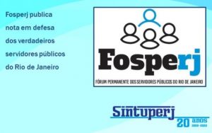 Fosperj publica nota em defesa dos verdadeiros servidores públicos do Rio de Janeiro