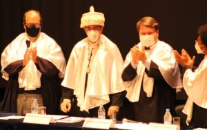 Em cerimônia no Teatro Odylo Costa, filho, Ricardo Lodi transmite o cargo de reitor da Uerj a Mario Sergio Alves Carneiro