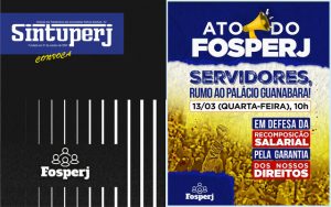 Sintuperj convoca: ato do Fosperj pela recomposição salarial dia 13, às 10h, no Palácio Guanabara!