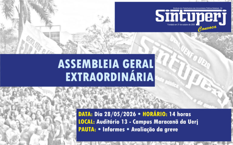 Assembleia dos técnicos da Uerj, dia 28/05, às 14h
