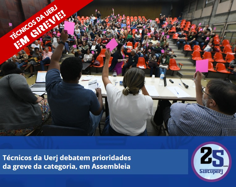 Técnicos da Uerj debatem prioridades da greve da categoria, em Assembleia