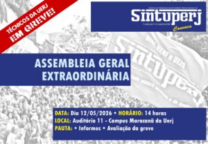 Sintuperj convoca: Assembleia Geral Extraordinária, dia 12/05, às 14h
