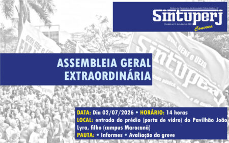 Assembleia dos técnicos da Uerj, nesta quinta (02/07), às 14h