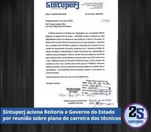 Sintuperj aciona Reitoria e Governo do Estado por reunião sobre plano de carreira dos técnicos