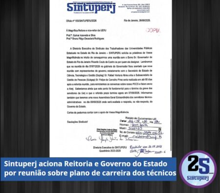 Sintuperj aciona Reitoria e Governo do Estado por reunião sobre plano de carreira dos técnicos