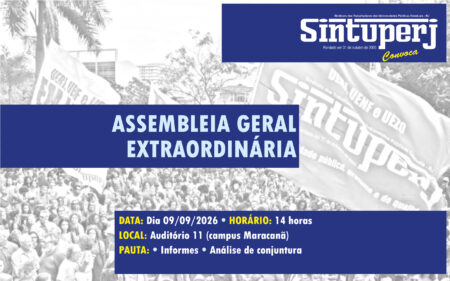 Assembleia Geral Extraordinária, nesta quarta (09/09), às 14h